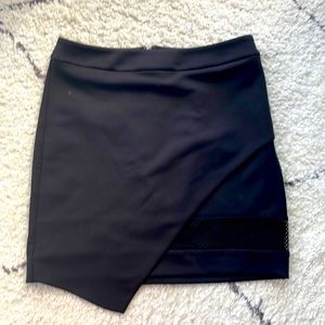 Express Black Wrap Miniskirt with Mesh Detail-Size 2, Fits like a size 4- used